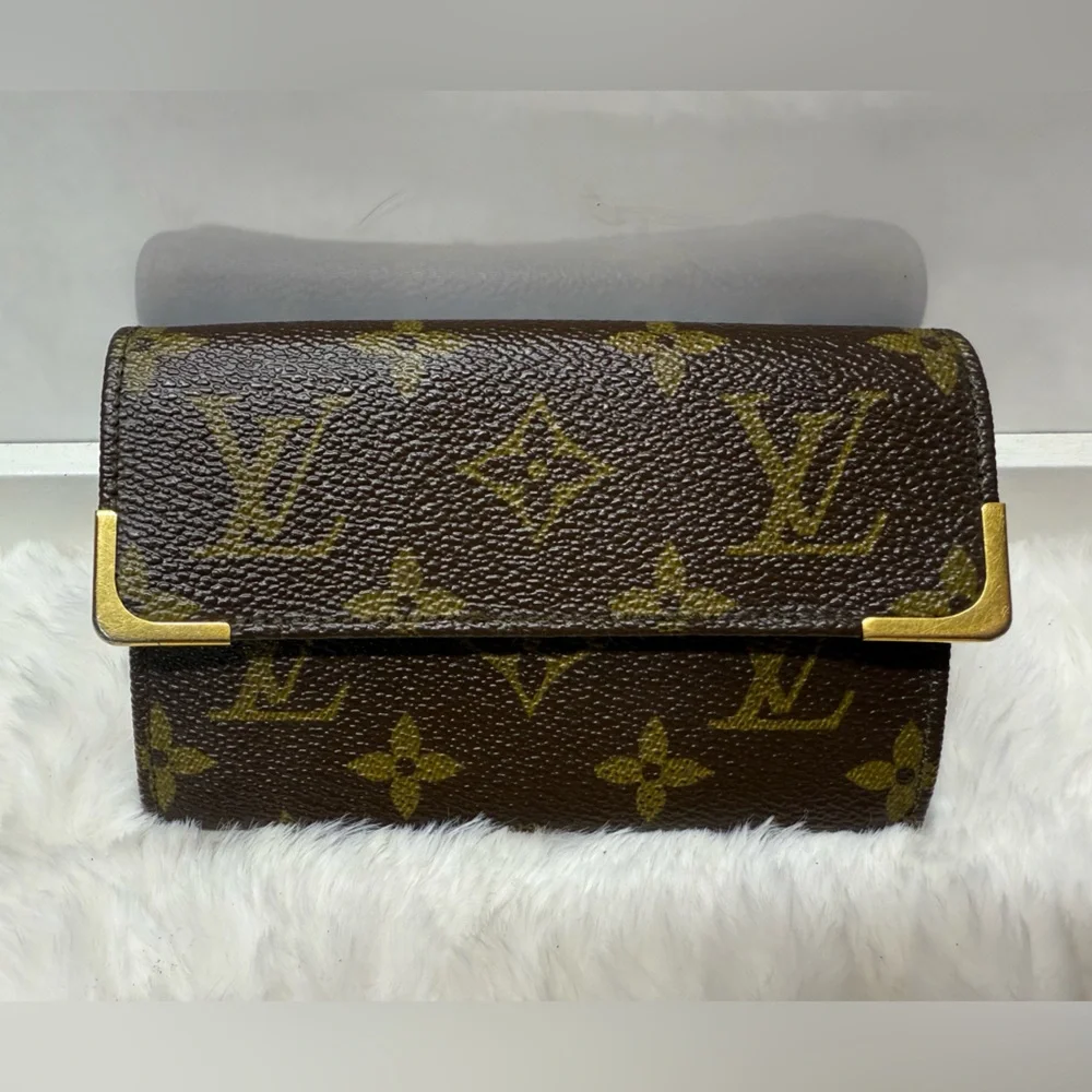 LOUIS VUITTON-874RA Medium Snap Closure Wallet Monogram Canvas